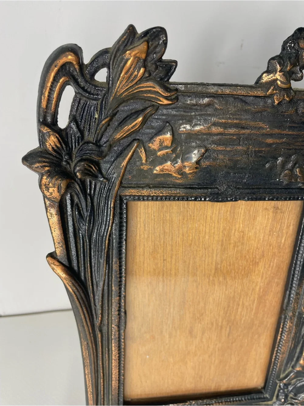 Art Nouveau Style Figural Picture Frame Metal Woman Lady for a Photograph Photo